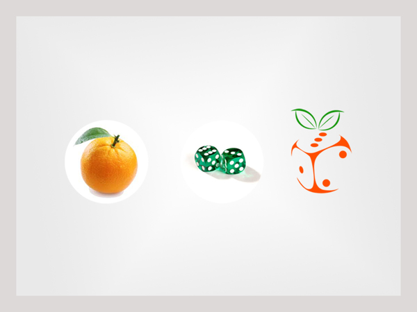 concept of orange dice